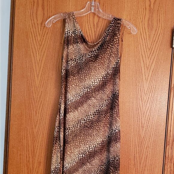 Sparkly Animal Print Dress w/Draped Neckline Sz S - Picture 4 of 6